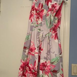 Vince Camuto Pleated Lined Dress.